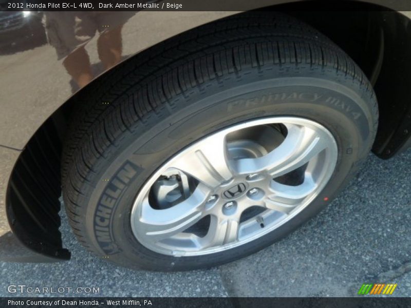 Dark Amber Metallic / Beige 2012 Honda Pilot EX-L 4WD