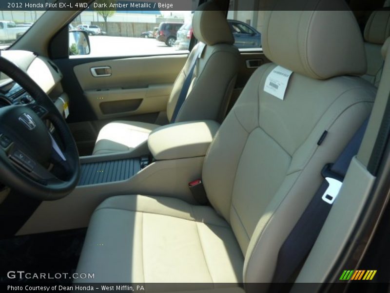 Dark Amber Metallic / Beige 2012 Honda Pilot EX-L 4WD