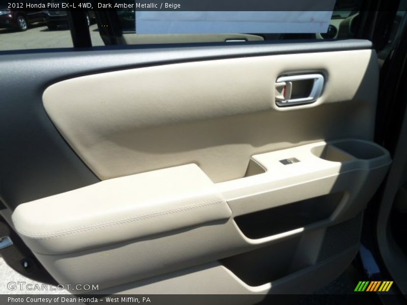 Dark Amber Metallic / Beige 2012 Honda Pilot EX-L 4WD