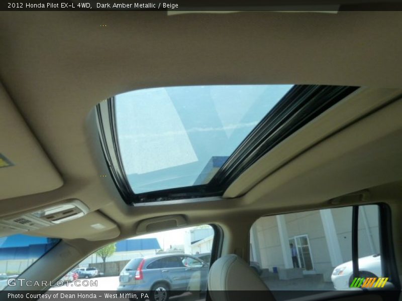 Dark Amber Metallic / Beige 2012 Honda Pilot EX-L 4WD