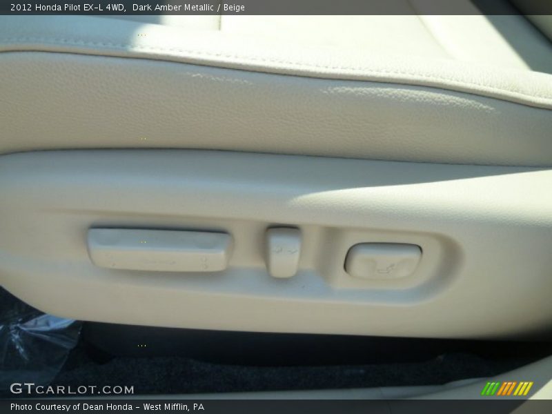Dark Amber Metallic / Beige 2012 Honda Pilot EX-L 4WD