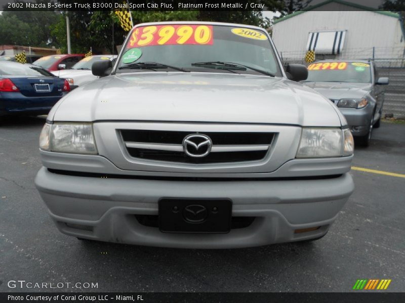 Platinum Frost Metallic / Gray 2002 Mazda B-Series Truck B3000 Dual Sport Cab Plus