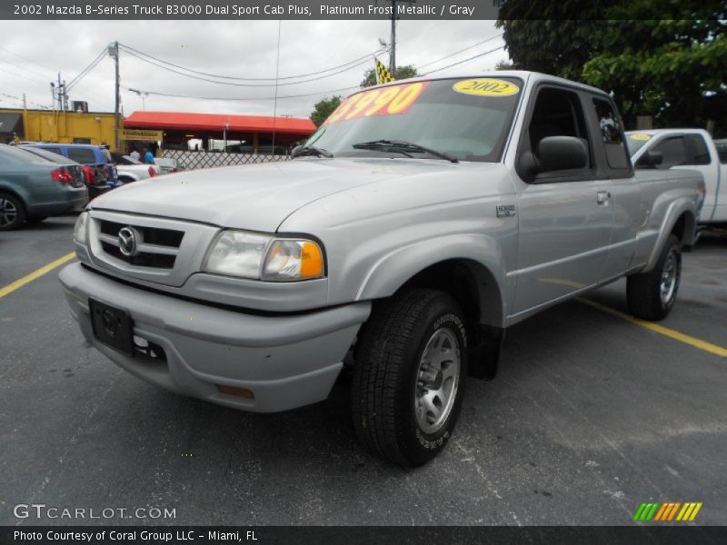 Platinum Frost Metallic / Gray 2002 Mazda B-Series Truck B3000 Dual Sport Cab Plus