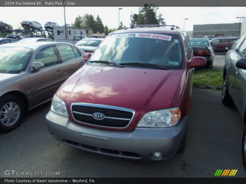 Ruby Red / Gray 2004 Kia Sedona EX