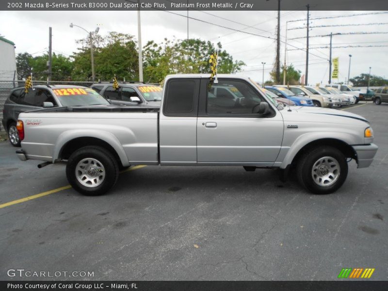 Platinum Frost Metallic / Gray 2002 Mazda B-Series Truck B3000 Dual Sport Cab Plus