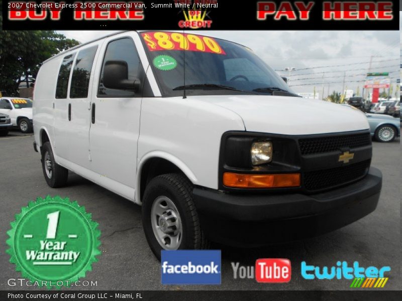 Summit White / Neutral 2007 Chevrolet Express 2500 Commercial Van