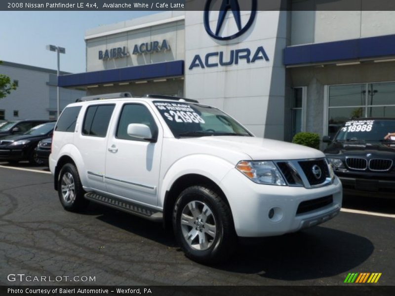 Avalanche White / Cafe Latte 2008 Nissan Pathfinder LE 4x4