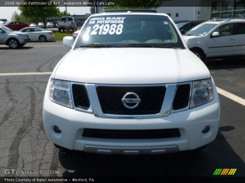 Avalanche White / Cafe Latte 2008 Nissan Pathfinder LE 4x4