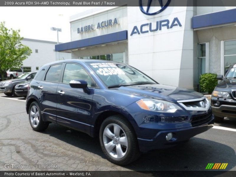 Royal Blue Pearl / Taupe 2009 Acura RDX SH-AWD Technology