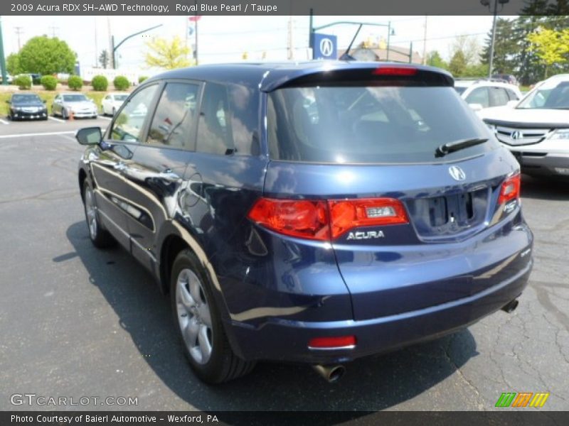 Royal Blue Pearl / Taupe 2009 Acura RDX SH-AWD Technology
