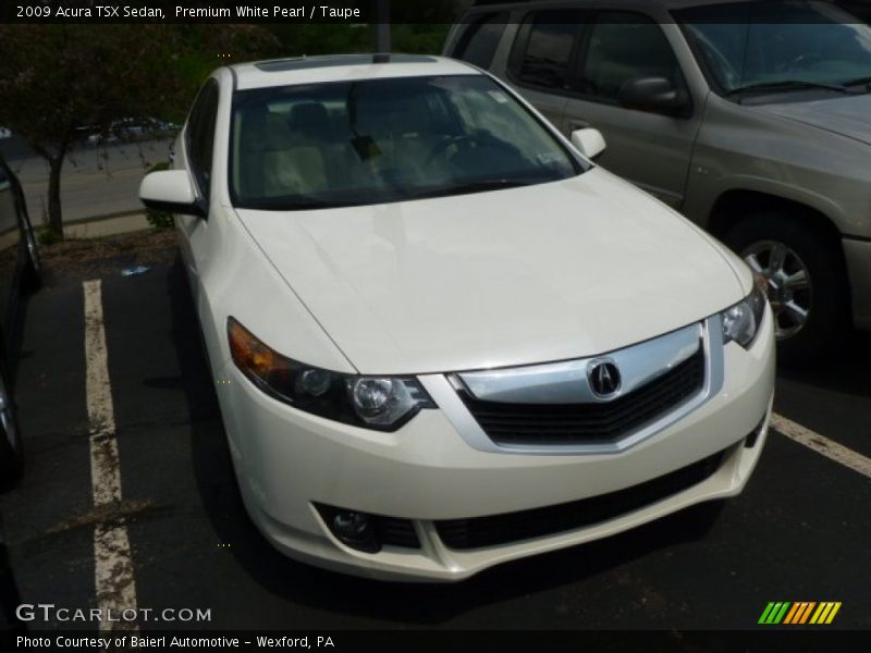 Premium White Pearl / Taupe 2009 Acura TSX Sedan