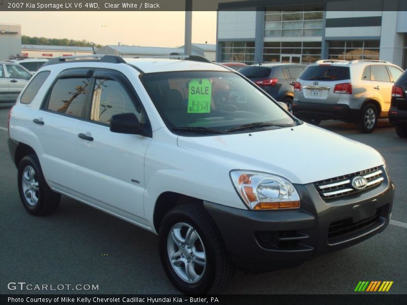 Clear White / Black 2007 Kia Sportage LX V6 4WD