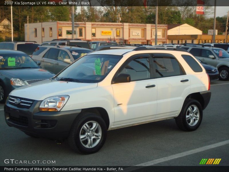 Clear White / Black 2007 Kia Sportage LX V6 4WD