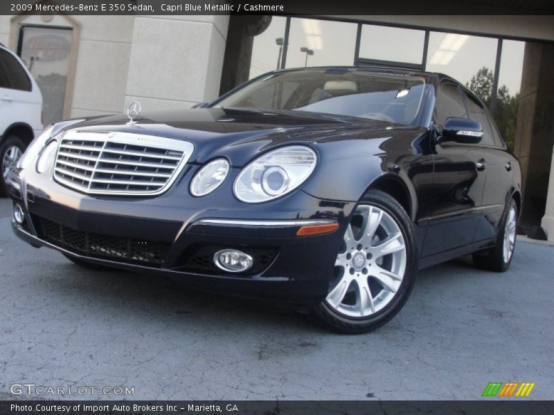 Capri Blue Metallic / Cashmere 2009 Mercedes-Benz E 350 Sedan