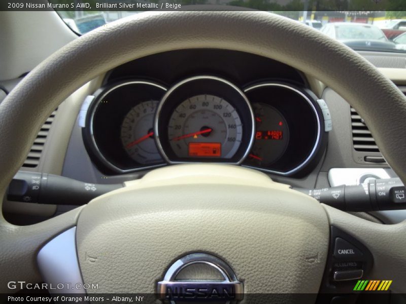 Brilliant Silver Metallic / Beige 2009 Nissan Murano S AWD