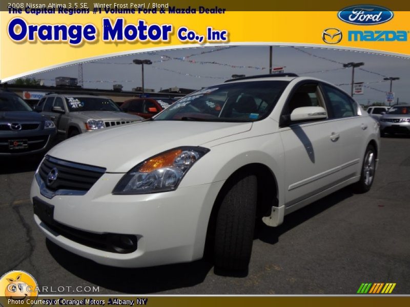 Winter Frost Pearl / Blond 2008 Nissan Altima 3.5 SE