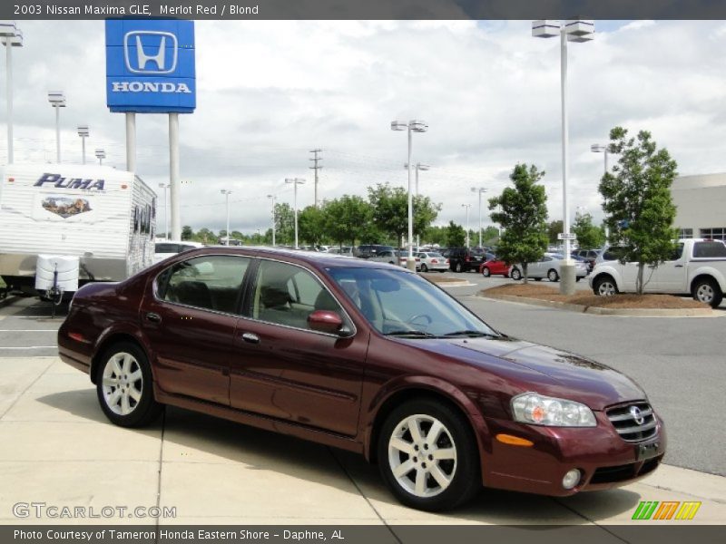 Merlot Red / Blond 2003 Nissan Maxima GLE