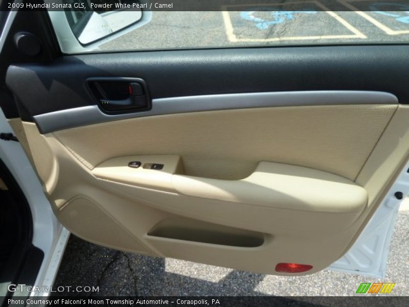 Powder White Pearl / Camel 2009 Hyundai Sonata GLS