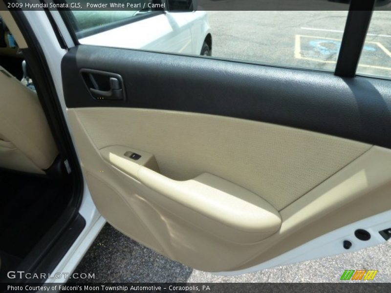 Powder White Pearl / Camel 2009 Hyundai Sonata GLS
