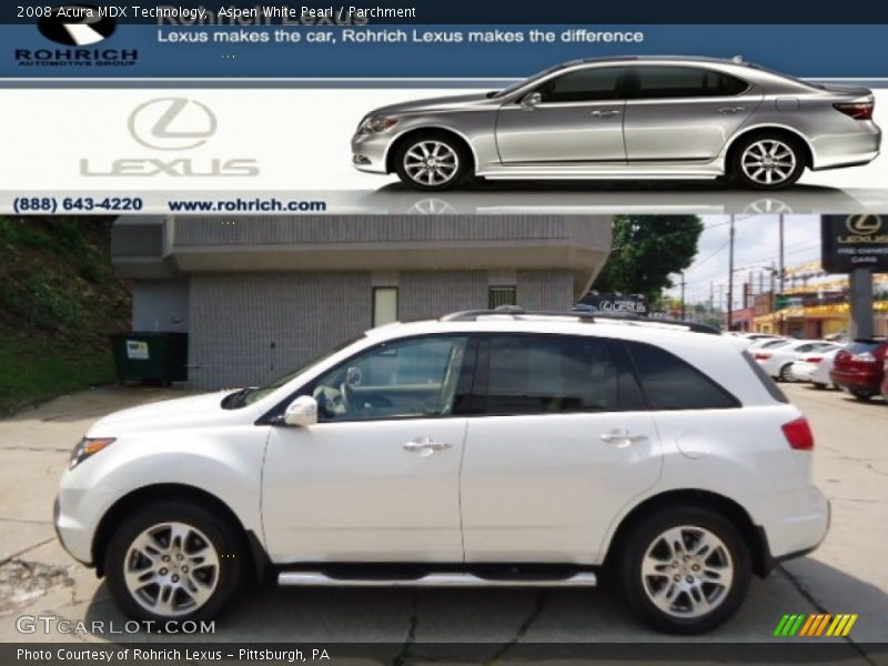 Aspen White Pearl / Parchment 2008 Acura MDX Technology