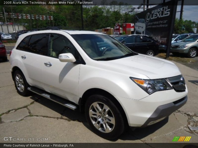 Aspen White Pearl / Parchment 2008 Acura MDX Technology