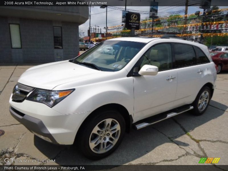 Aspen White Pearl / Parchment 2008 Acura MDX Technology