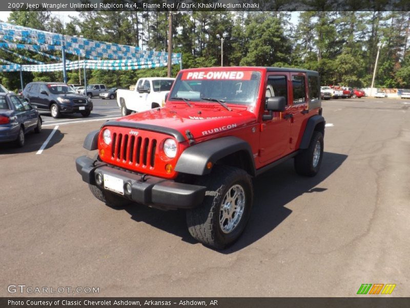 Flame Red / Dark Khaki/Medium Khaki 2007 Jeep Wrangler Unlimited Rubicon 4x4