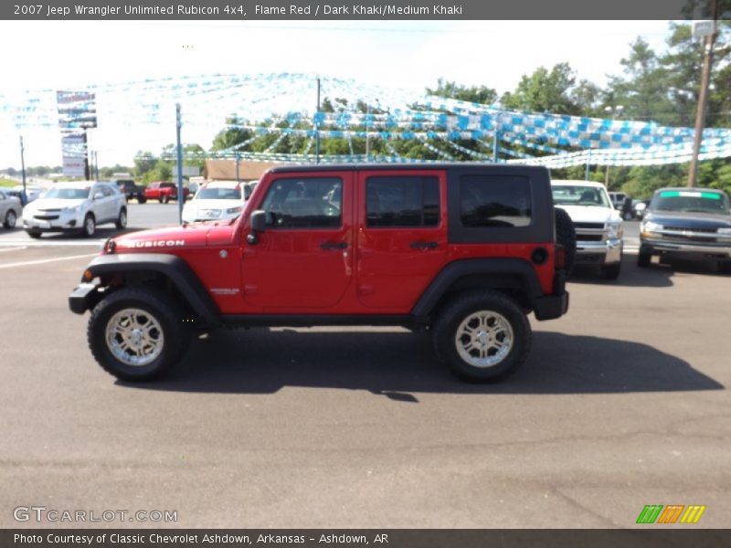 Flame Red / Dark Khaki/Medium Khaki 2007 Jeep Wrangler Unlimited Rubicon 4x4