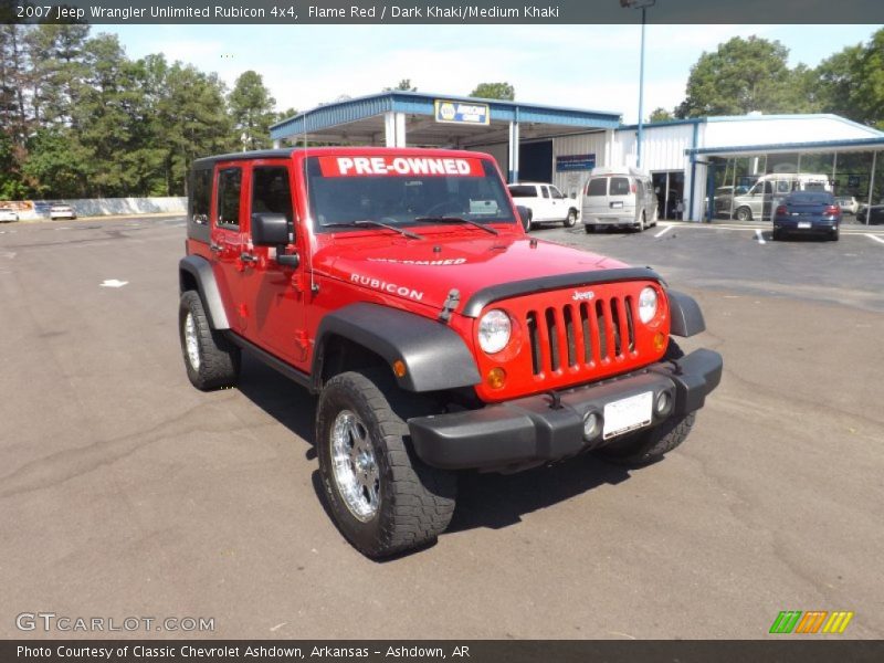 Flame Red / Dark Khaki/Medium Khaki 2007 Jeep Wrangler Unlimited Rubicon 4x4