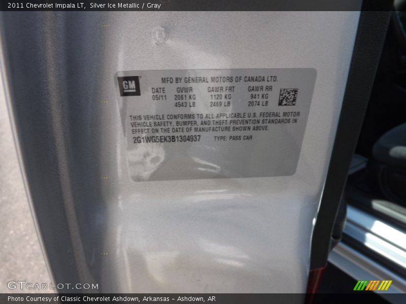 Silver Ice Metallic / Gray 2011 Chevrolet Impala LT