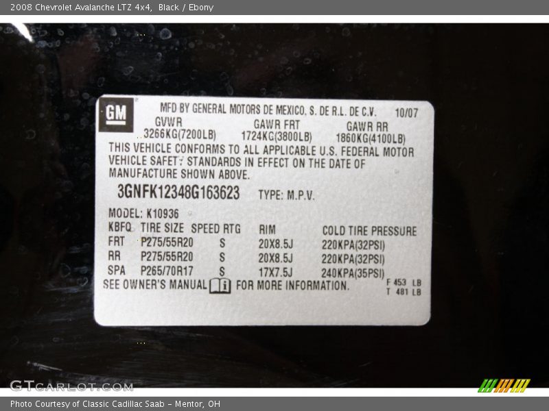 Black / Ebony 2008 Chevrolet Avalanche LTZ 4x4