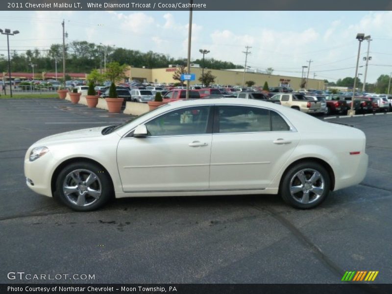 White Diamond Tricoat / Cocoa/Cashmere 2011 Chevrolet Malibu LT