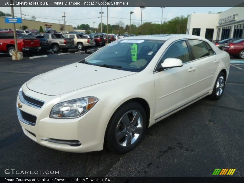 White Diamond Tricoat / Cocoa/Cashmere 2011 Chevrolet Malibu LT