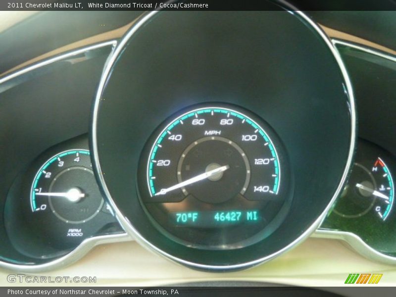 White Diamond Tricoat / Cocoa/Cashmere 2011 Chevrolet Malibu LT