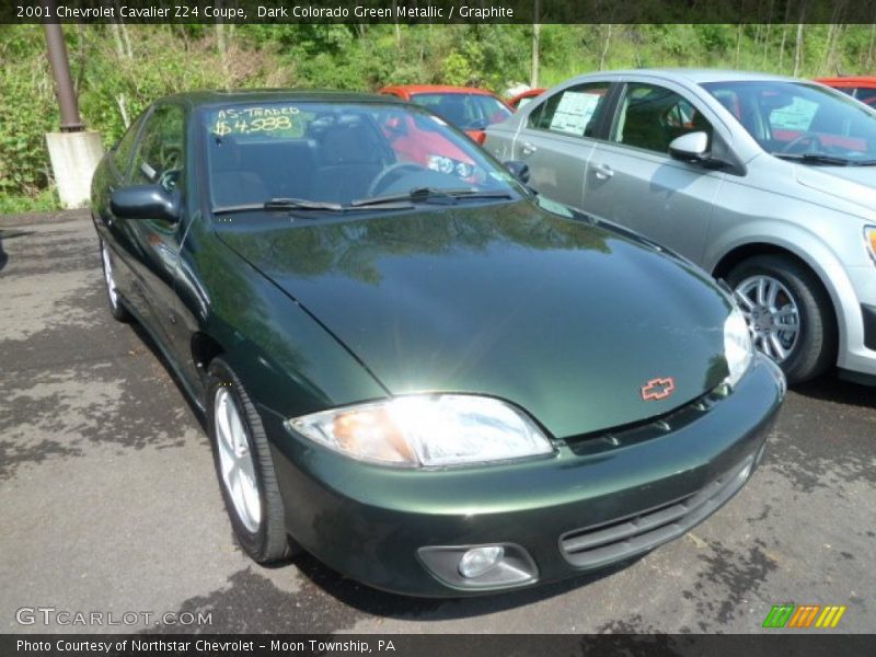 Dark Colorado Green Metallic / Graphite 2001 Chevrolet Cavalier Z24 Coupe