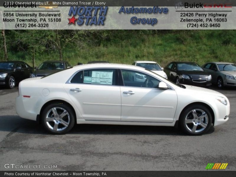 White Diamond Tricoat / Ebony 2012 Chevrolet Malibu LT