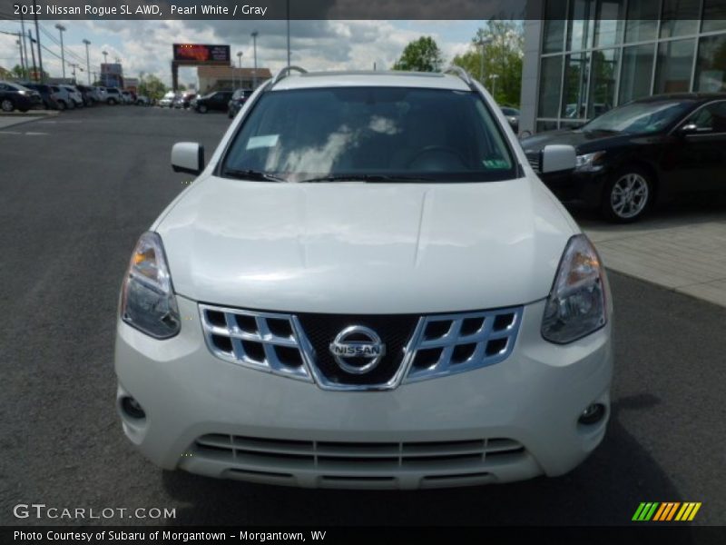 Pearl White / Gray 2012 Nissan Rogue SL AWD