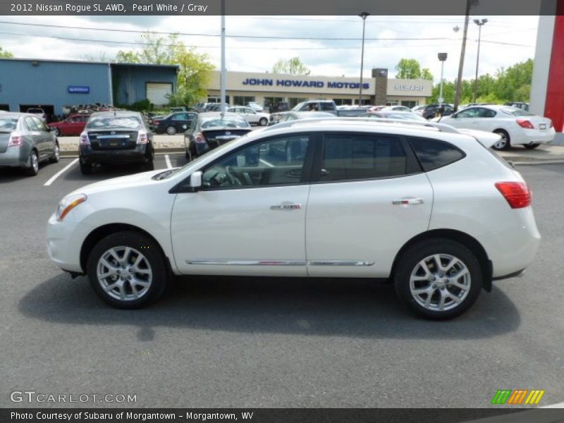 Pearl White / Gray 2012 Nissan Rogue SL AWD