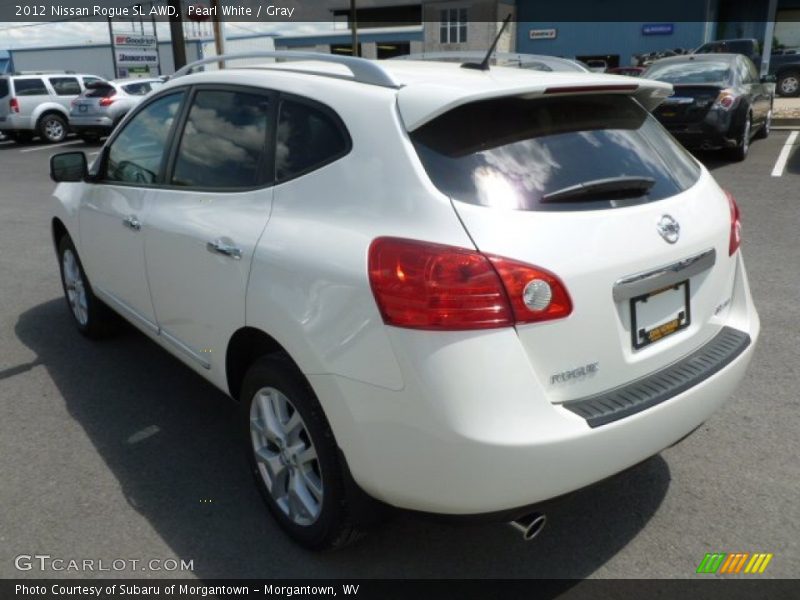 Pearl White / Gray 2012 Nissan Rogue SL AWD