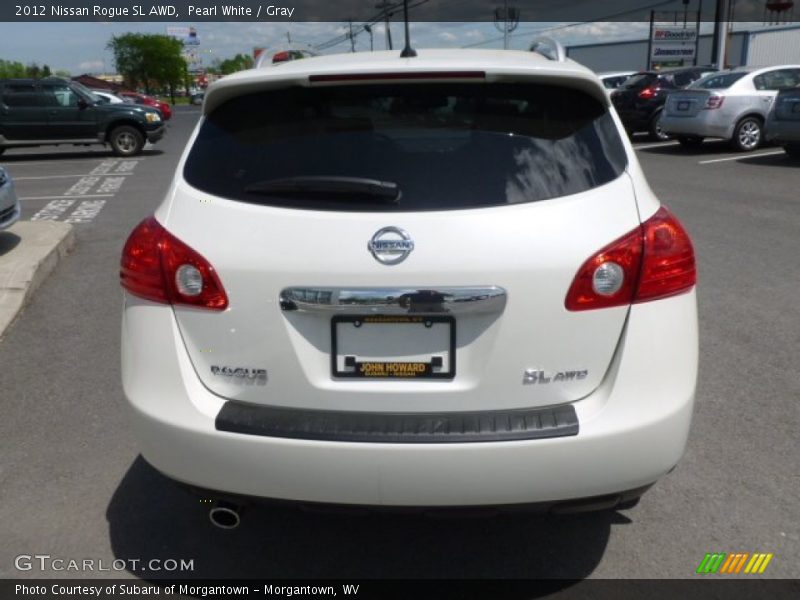 Pearl White / Gray 2012 Nissan Rogue SL AWD