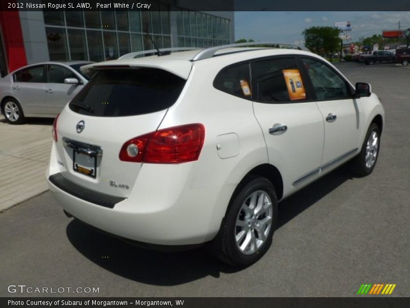 Pearl White / Gray 2012 Nissan Rogue SL AWD