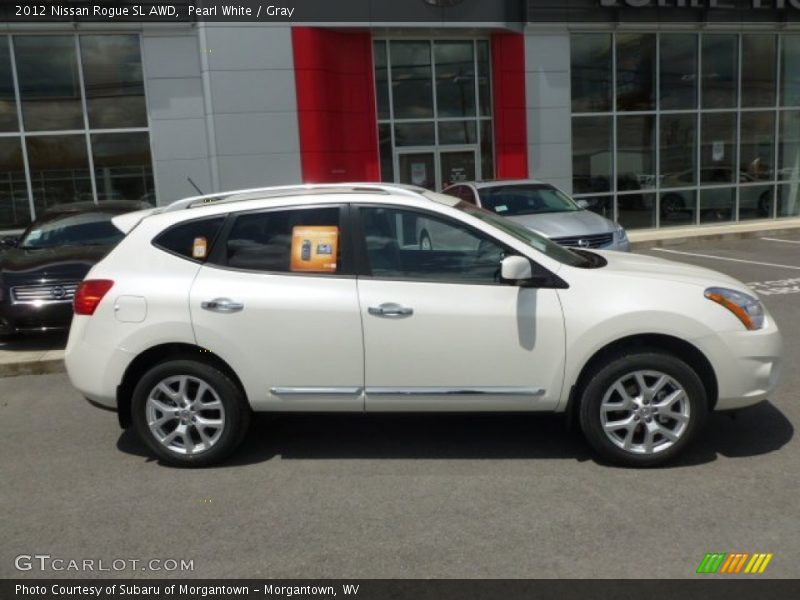 Pearl White / Gray 2012 Nissan Rogue SL AWD