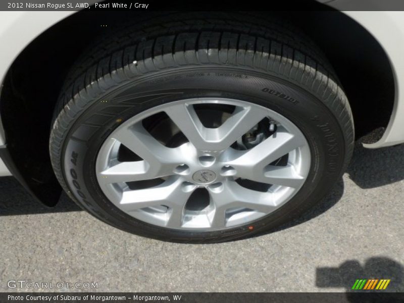 Pearl White / Gray 2012 Nissan Rogue SL AWD