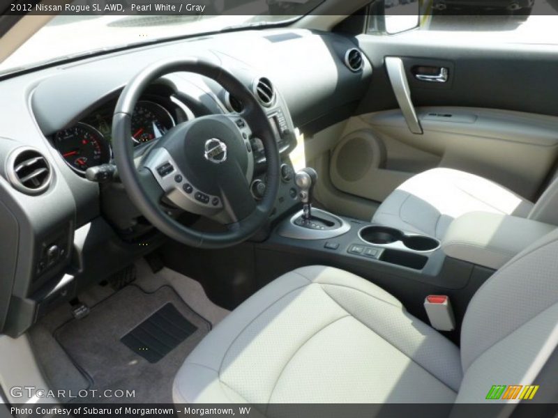 Pearl White / Gray 2012 Nissan Rogue SL AWD