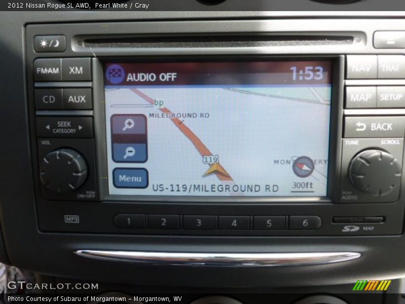 Pearl White / Gray 2012 Nissan Rogue SL AWD