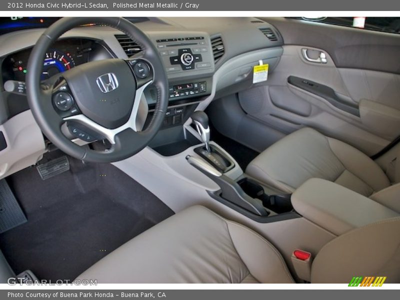 Gray Interior - 2012 Civic Hybrid-L Sedan 