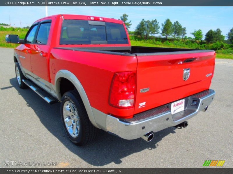 Flame Red / Light Pebble Beige/Bark Brown 2011 Dodge Ram 1500 Laramie Crew Cab 4x4