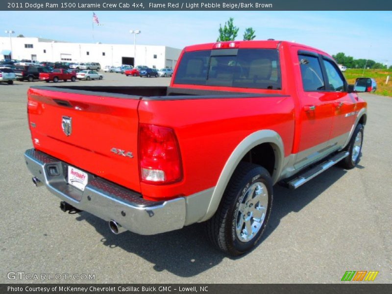 Flame Red / Light Pebble Beige/Bark Brown 2011 Dodge Ram 1500 Laramie Crew Cab 4x4