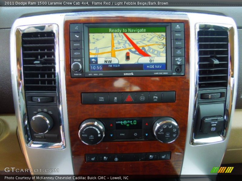 Flame Red / Light Pebble Beige/Bark Brown 2011 Dodge Ram 1500 Laramie Crew Cab 4x4