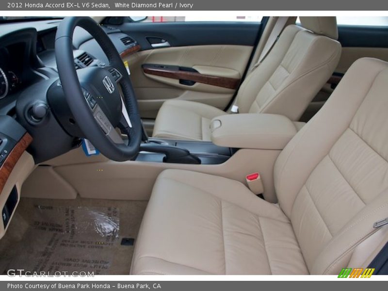 White Diamond Pearl / Ivory 2012 Honda Accord EX-L V6 Sedan